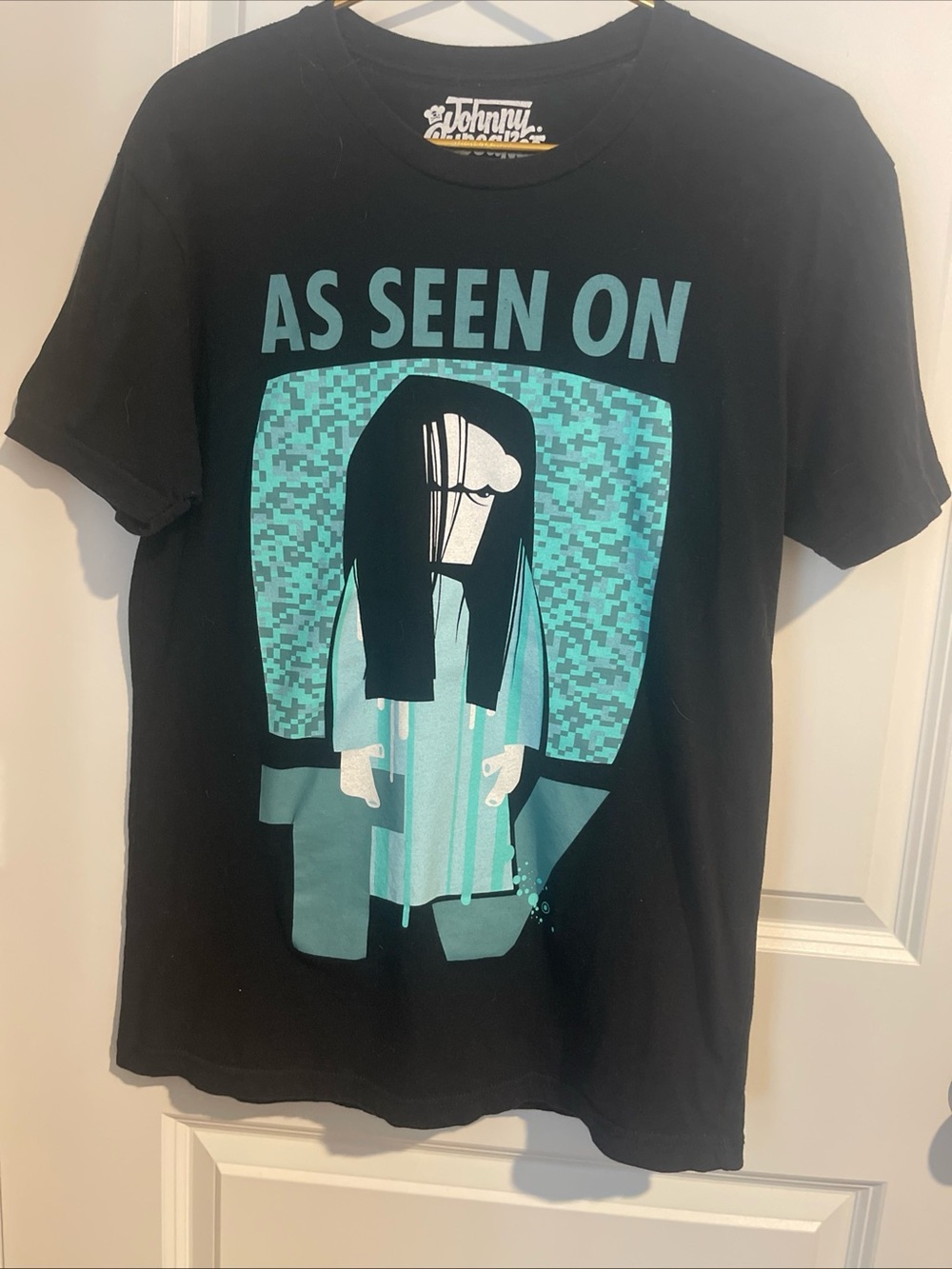 Character Graphic Tee - Black with Teal Print Johnny Cupcakes woman’s M T-Shirt